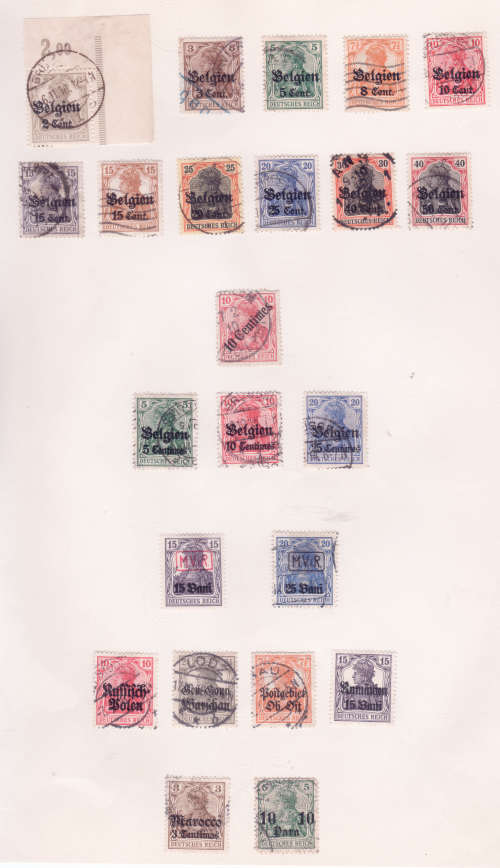 Early Germany - Reichs Post / Deutsches Reich - used on 7 x old album pages