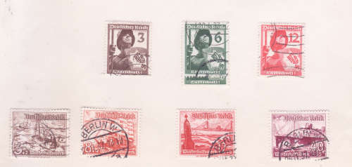 Early Germany - Reichs Post / Deutsches Reich - used on 7 x old album pages