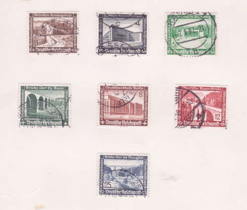 Early Germany - Reichs Post / Deutsches Reich - used on 7 x old album pages