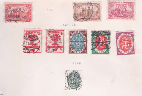 Early Germany - Reichs Post / Deutsches Reich - used on 7 x old album pages