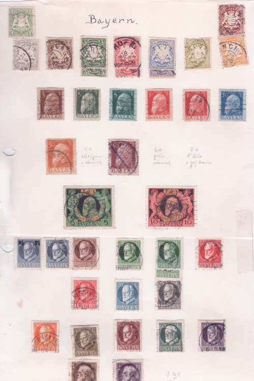 German States - used on old pages Bavaria German Colonies Saar / Saxony / Wurttemberg / Hannover etc