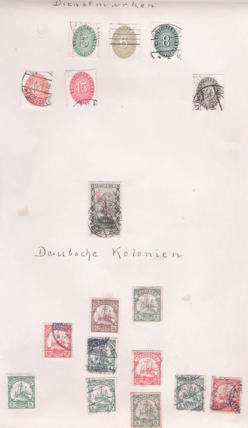 German States - used on old pages Bavaria German Colonies Saar / Saxony / Wurttemberg / Hannover etc