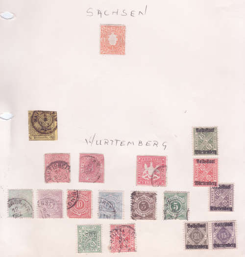 German States - used on old pages Bavaria German Colonies Saar / Saxony / Wurttemberg / Hannover etc