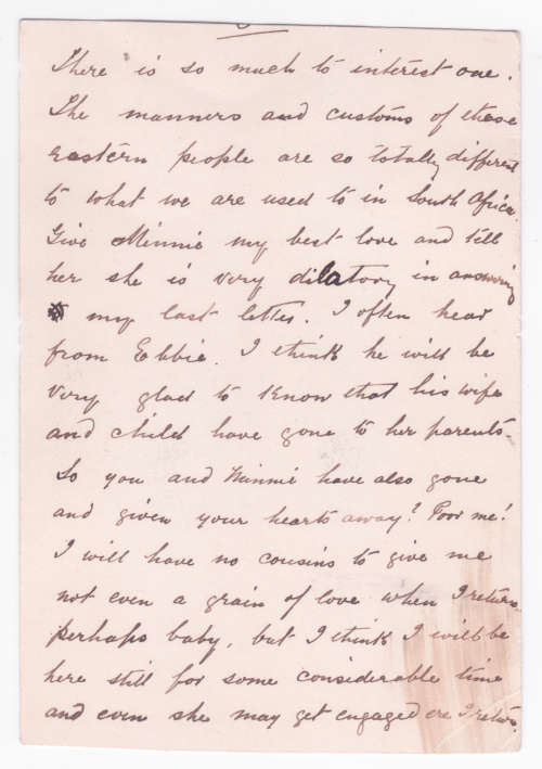 Boer War - Ragama POW Camp Ceylon - Picture postcard from Boer POW / Internee H. Potgieter