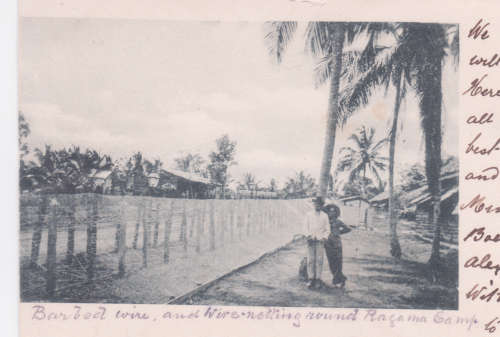 Boer War - Ragama POW Camp Ceylon - Picture postcard from Boer POW / Internee H. Potgieter