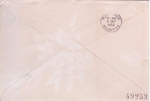 Cocos Islands to Mauritius -1952 FIRST AIRMAIL FLIGHT COVER AUSTRALIA TO SOUTH AFRICA QANTAS AIRWAYS