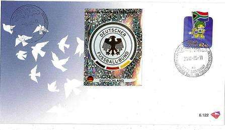 SOUTH AFRICA - 11 JUNE 2010 - VERY SCARCE COVER WITH FIFA LICENSED HOLOGRAM IMAGE