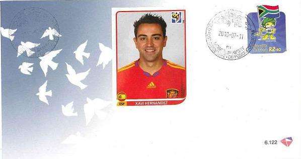 SOUTH AFRICA - 11 JULY 2010 - VERY SCARCE COVER WITH FIFA LICENSED PLAYER IMAGE