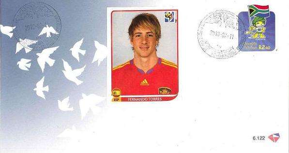 SOUTH AFRICA - 11 JULY 2010 - VERY SCARCE COVER WITH FIFA LICENSED PLAYER IMAGE