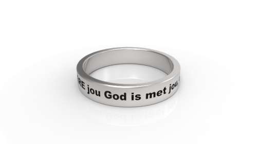 Josua 1:9 Handgemaak Sterling Silver Bybel verse ring
