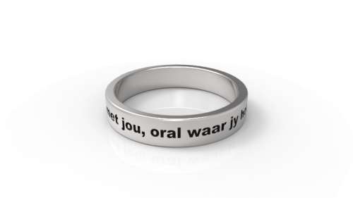Josua 1:9 Handgemaak Sterling Silver Bybel verse ring