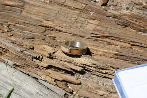 Handmade 925 Sterling silver & Wild Olive wood ring