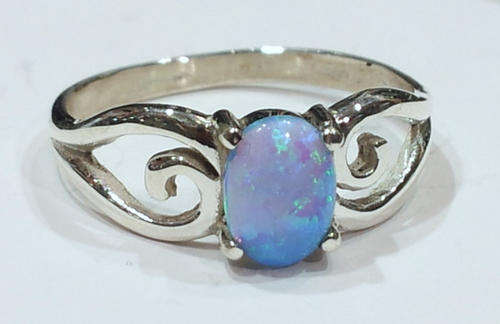 [R650] Handmade solid 925 Sterling Silver and Opal ring