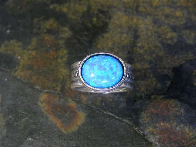 925 Sterling Silver &  OPAL Ring
