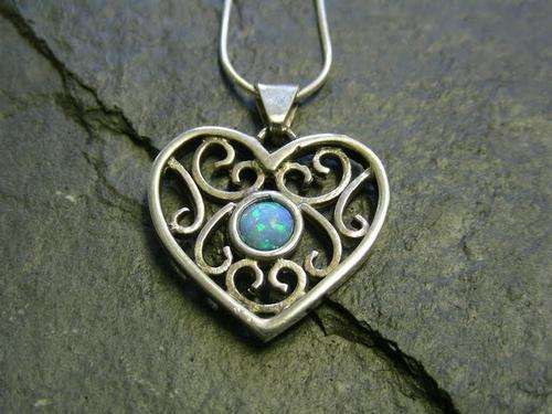 925 Sterling Silver &  OPAL Necklace
