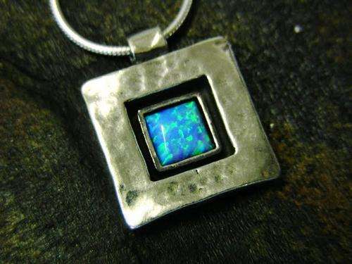 Handcrafted solid 925 Sterling Silver &  OPAL Necklace