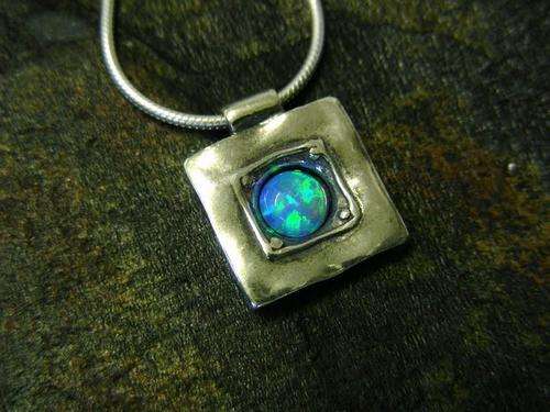 Handcrafted solid 925 Sterling Silver &  OPAL Necklace
