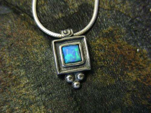 Handcrafted solid 925 Sterling Silver &  OPAL Necklace