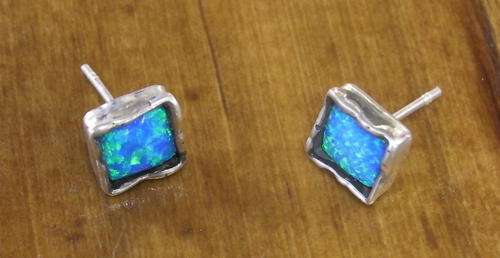 925 Sterling Silver &  OPAL Earrings