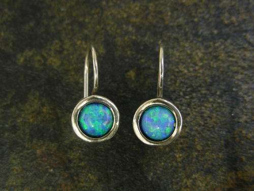 925 Sterling Silver &  OPAL Earrings