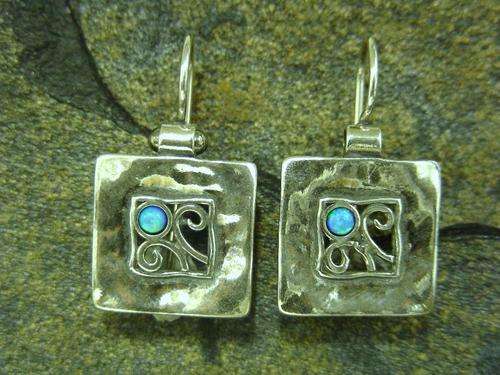 925 Sterling Silver &  OPAL Earrings