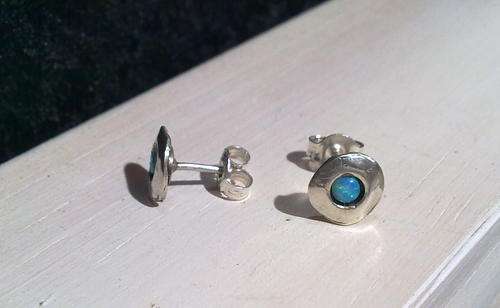 ***R1*** No Reserve ! Handmade SOLID 925 Sterling Silver &  OPAL Earrings