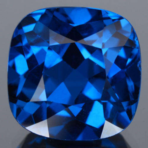 12.55ct DELIGHTFUL AAA TOP LONDON BLUE BRAZIL CUSHION TOPAZ