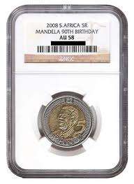 2008 MANDELA B/DAY NGC GRADED AU58 - 7 AVAILABLE