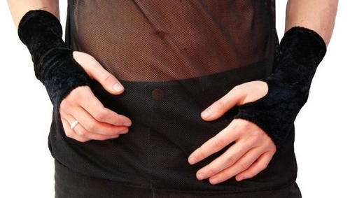 * GO GAGA ~ALTERNATIVITY~ *    *MENS VELVET FINGERLESS GLOVES*
