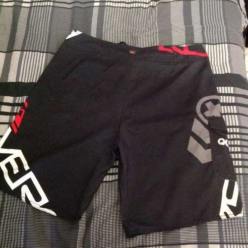 Designer Quiksilver shorts, BLACK, RED, GREY - size 36 -front strings/adjustable