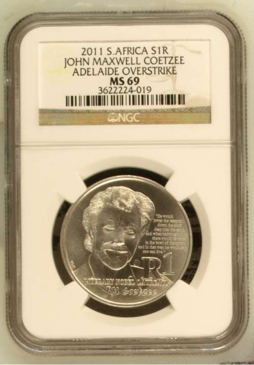 2011 S.AFRICA S1R - JM COETZEE - ADELAIDE OVERSTRIKE- MS69