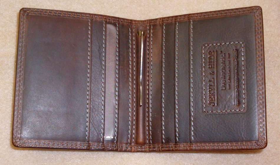 JEKYLL & HIDE Genuine Leather Mens Wallet with Metal Money / Note / Bill Clip