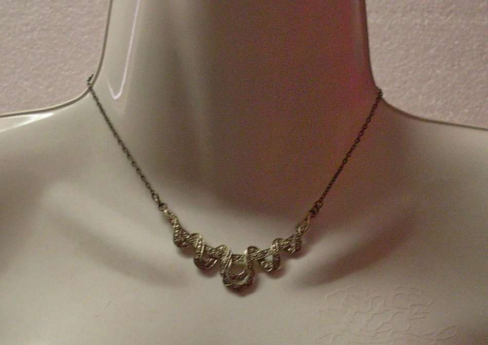 Antique - Marcasite Silver Necklace and Earrings