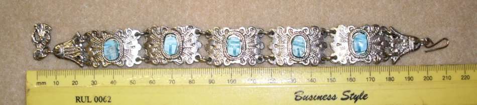 Vintage - Egyptian Scarab Bracelet - made in Egypt - Costume Jewelry