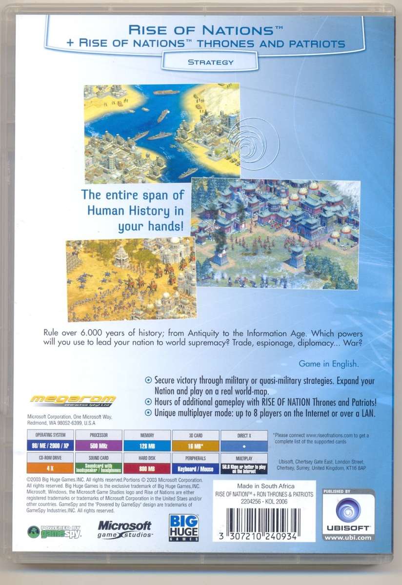 PC CD-ROM - Rise of Nations - Gold Edition: Game + Add On - 13 - UBISOFT