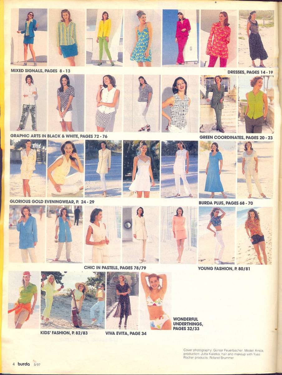 WORLD of FASHION - BURDA - Sewing Pattern Magazine - no5 May 1997 - Unused - Completely intact