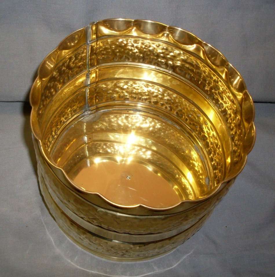 Vintage - Solid Brass - Small Pot Plant Container / Holder