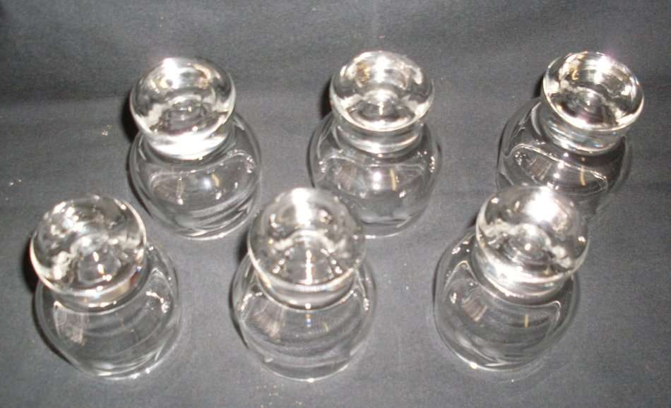 Vintage - 1980 - Set of 6 Ruby Cut Liqueur Glasses ...........................