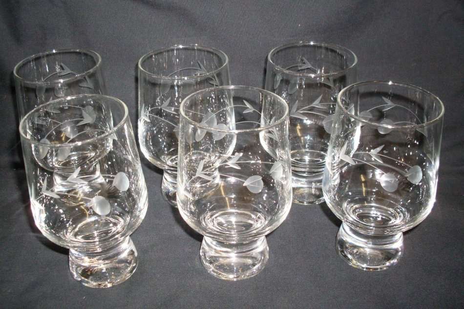 Vintage - 1980 - Set of 6 Ruby Cut Drinking Glasses ..................................