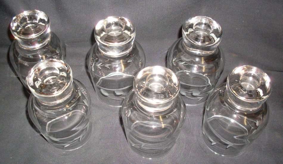 Vintage - 1980 - Set of 6 Ruby Cut Drinking Glasses ..................................