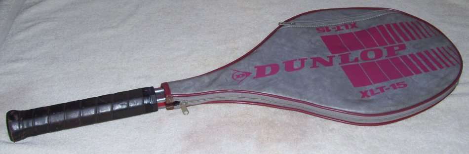 Vintage 1970`s - DUNLOP XLT-15 Tennis Racquet / Racket - with Cover