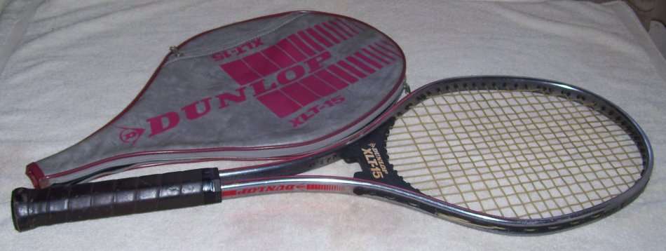 Vintage 1970`s - DUNLOP XLT-15 Tennis Racquet / Racket - with Cover