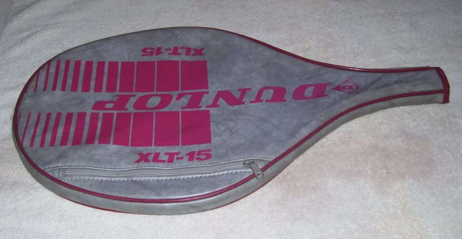 Vintage 1970`s - DUNLOP XLT-15 Tennis Racquet / Racket - with Cover