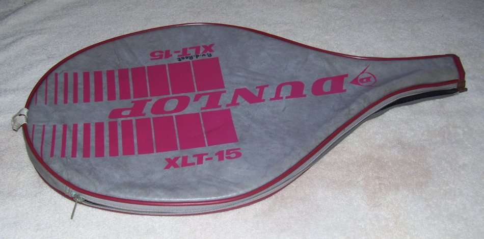 Vintage 1970`s - DUNLOP XLT-15 Tennis Racquet / Racket - with Cover