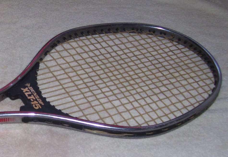 Vintage 1970`s - DUNLOP XLT-15 Tennis Racquet / Racket - with Cover