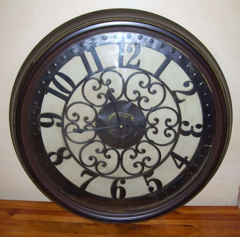 Large Round Metal Wall Clock ........................