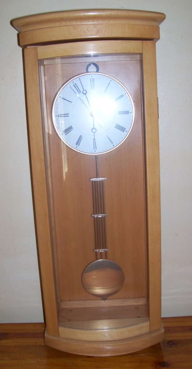 Free Standing / Mantel / Wall - Solid Wood and Glass Pendulum Clock .....................