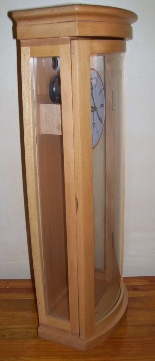 Free Standing / Mantel / Wall - Solid Wood and Glass Pendulum Clock .....................