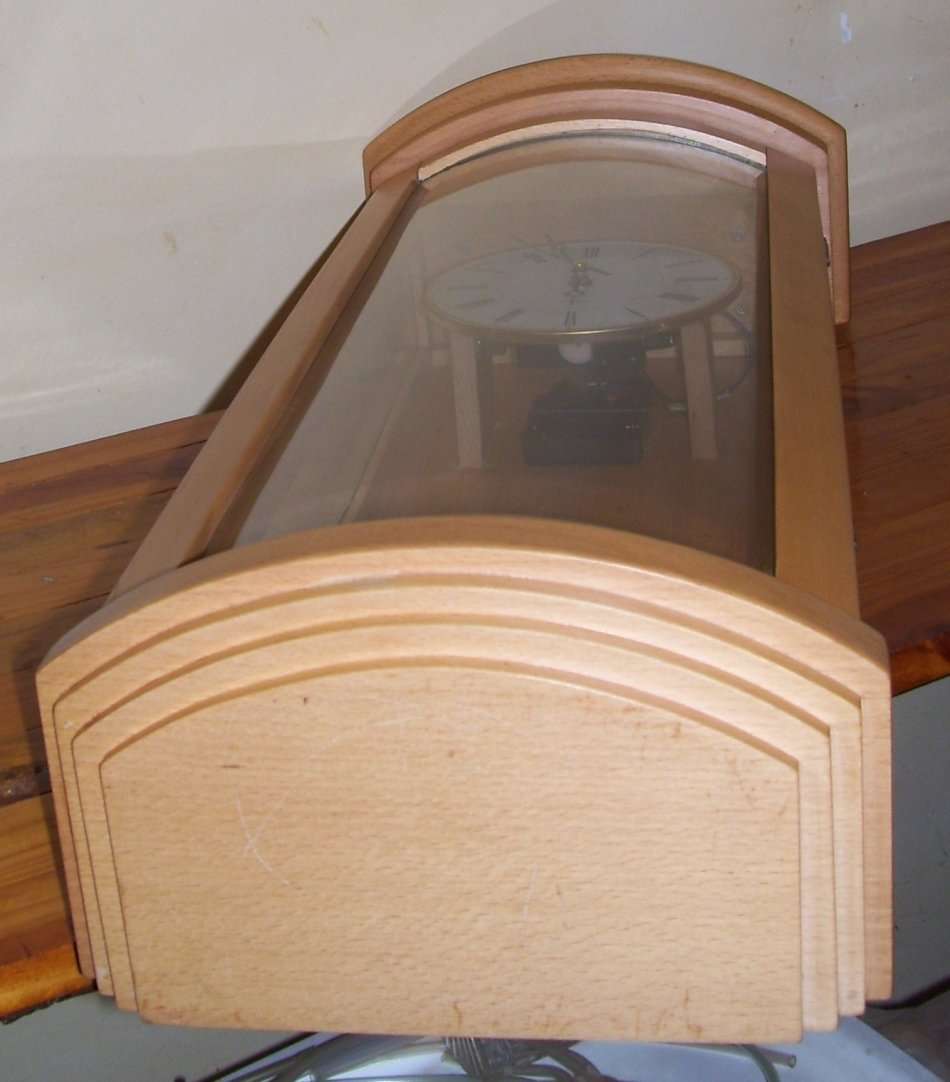 Free Standing / Mantel / Wall - Solid Wood and Glass Pendulum Clock .....................