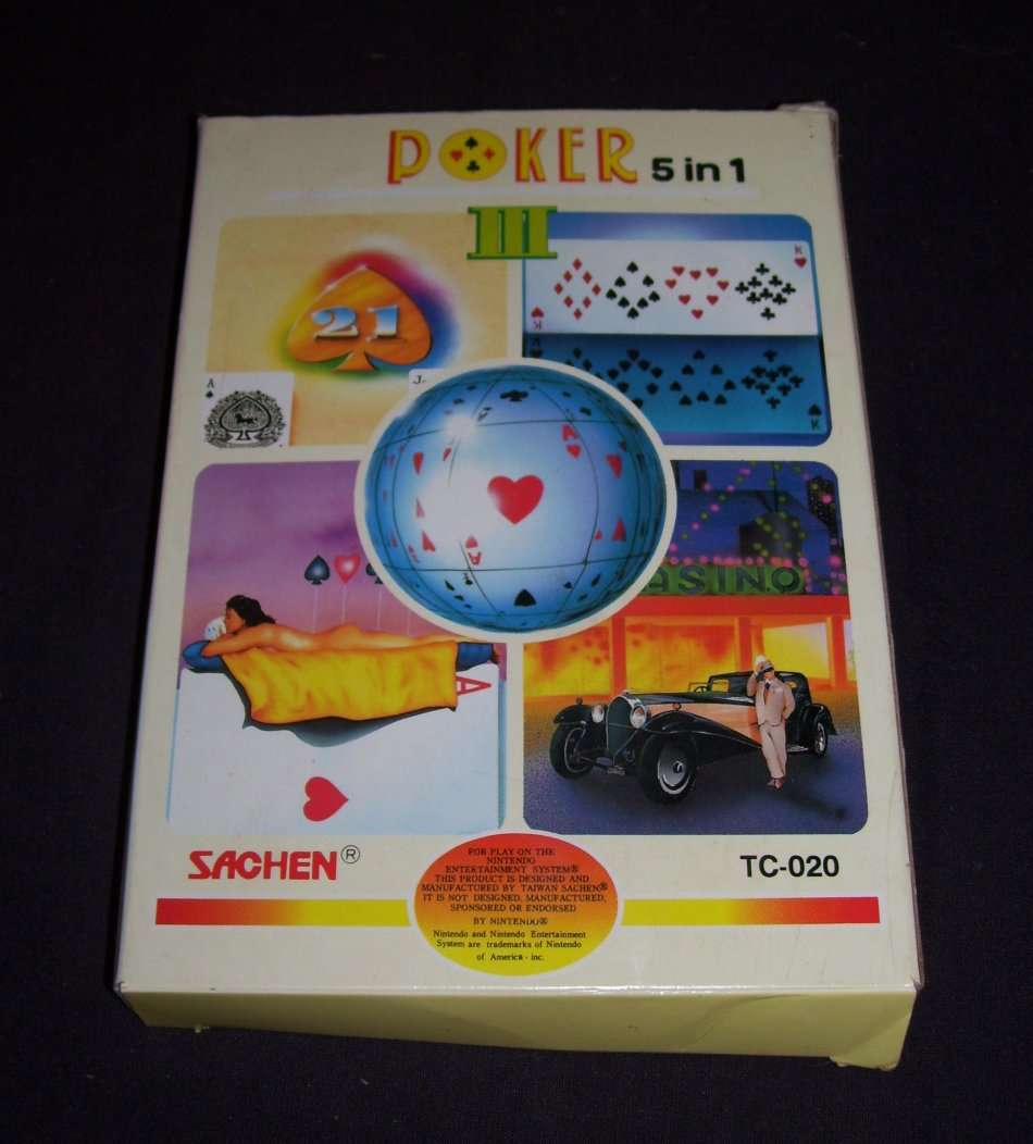 1991 - SACHEN Game for NINTENDO Entertainment System - POKER 111 5 in 1- plus an extra game ........